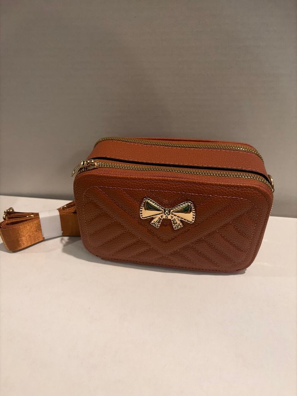 UB embroidered chevron-quilted camera crossbody bag NWOT